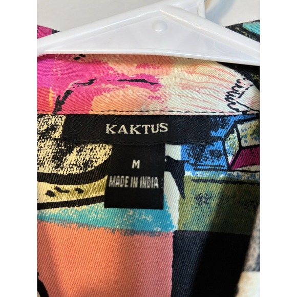 Kaktus Jacket Women's Sz M Art To Wear Colorful Cotton 3/4 Sleeve Art Teacher - Picture 2 of 7